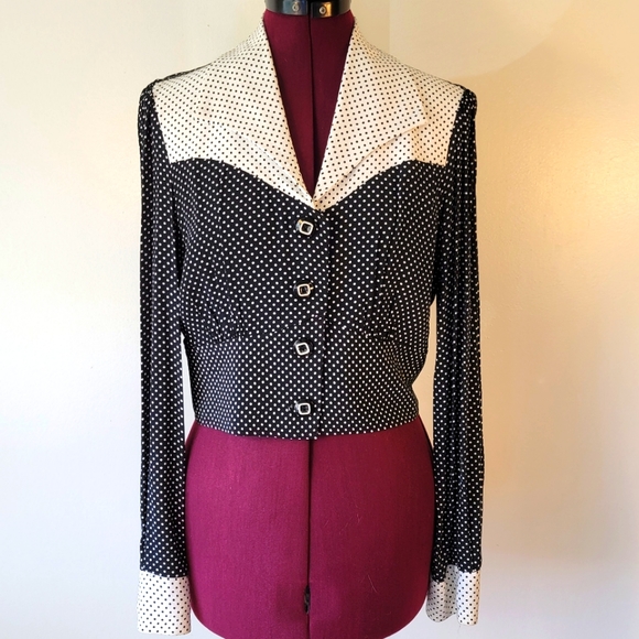 Heart Moon Star Tops - VTG Heart Moon Star rockabilly blouse